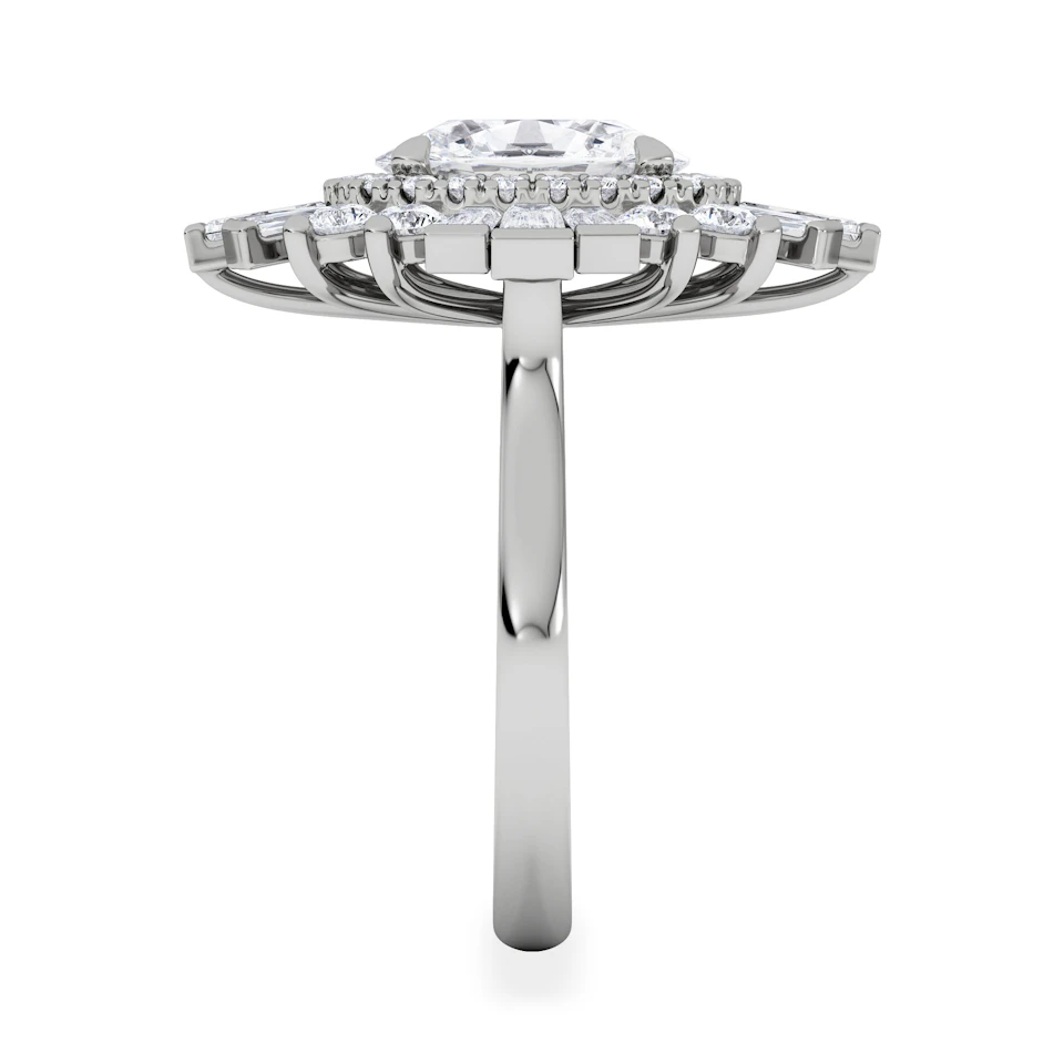 The Radiance Lab Diamond Ring 3.35ct H/SI Set in 18K White Gold