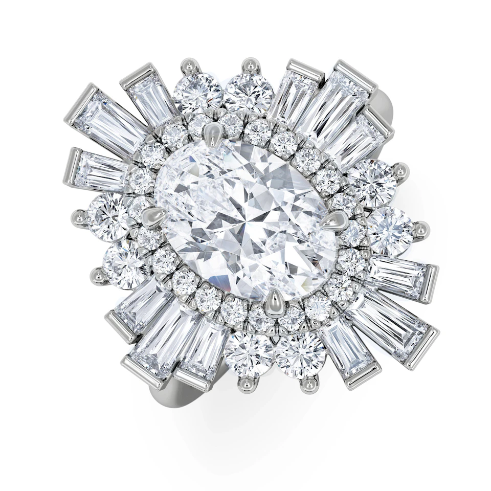 The Radiance Lab Diamond Ring 3.35ct H/SI Set in 18K White Gold