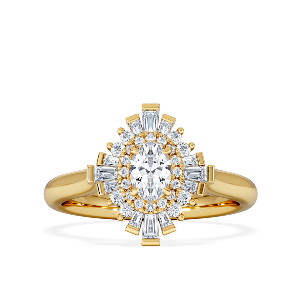 The Radiance Lab Diamond Ring 0.52ct H/SI Set in 18K Gold Vermeil