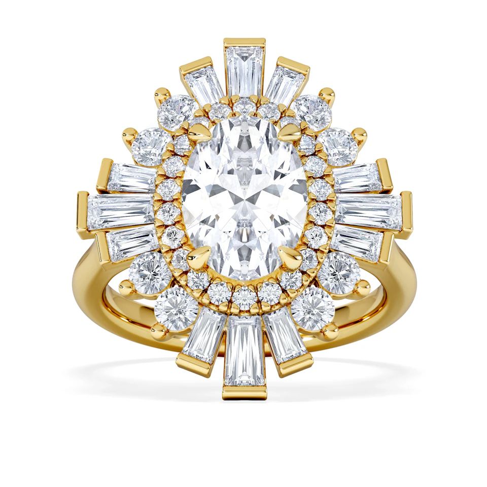 The Radiance Lab Diamond Ring 3.35ct H/SI SetI in 18K Gold