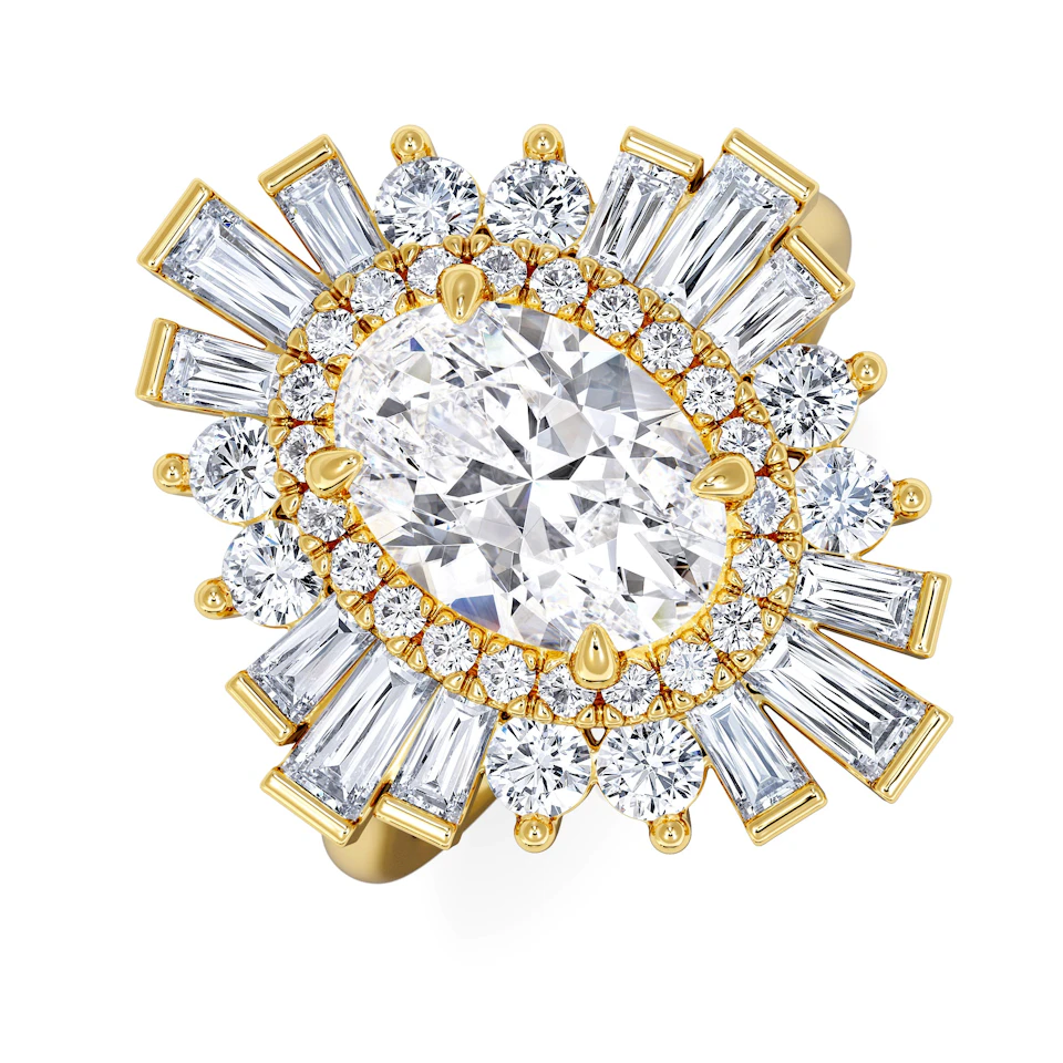 The Radiance Lab Diamond Ring 3.35ct H/SI SetI in 18K Gold