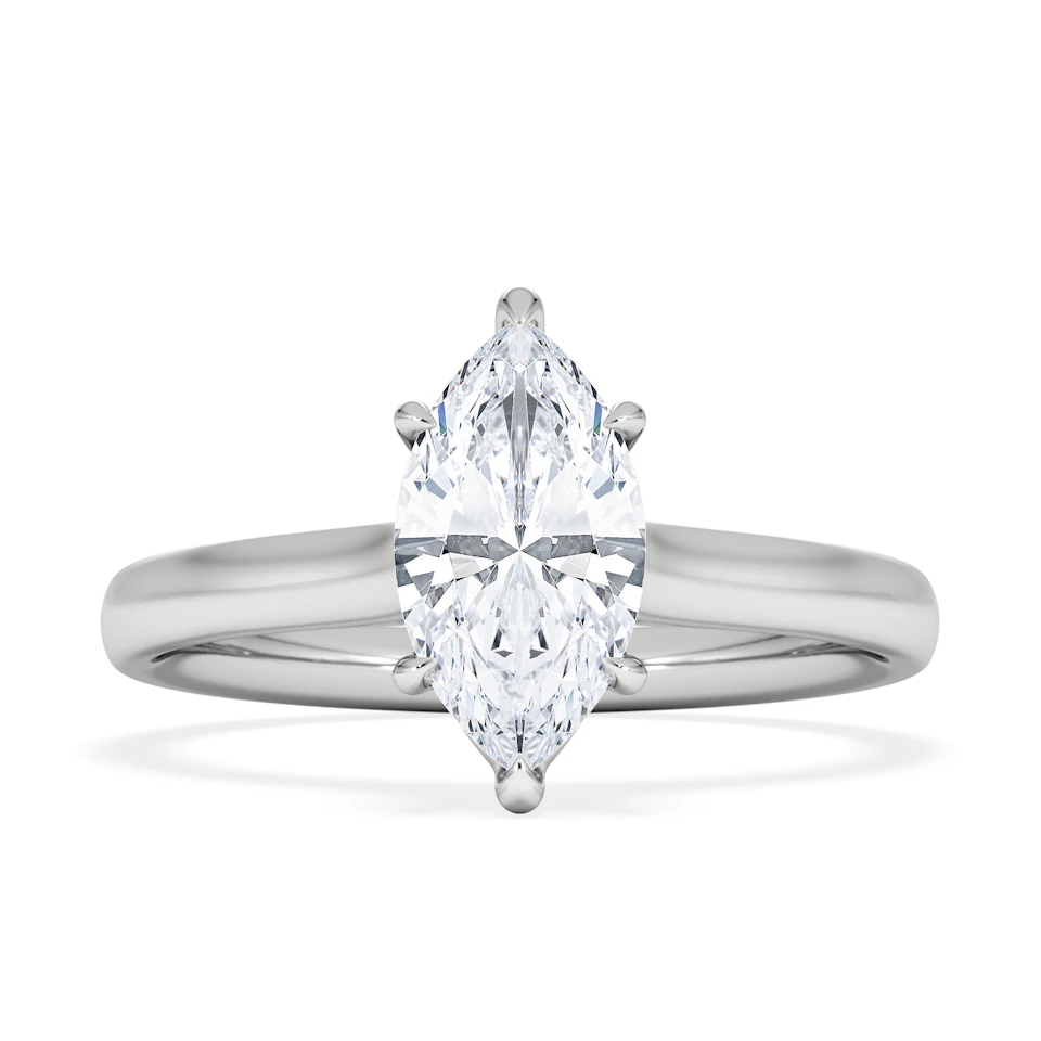 Amora Marquise 1.00ct Lab Diamond Engagement Ring F/VS Set in 18K White Gold