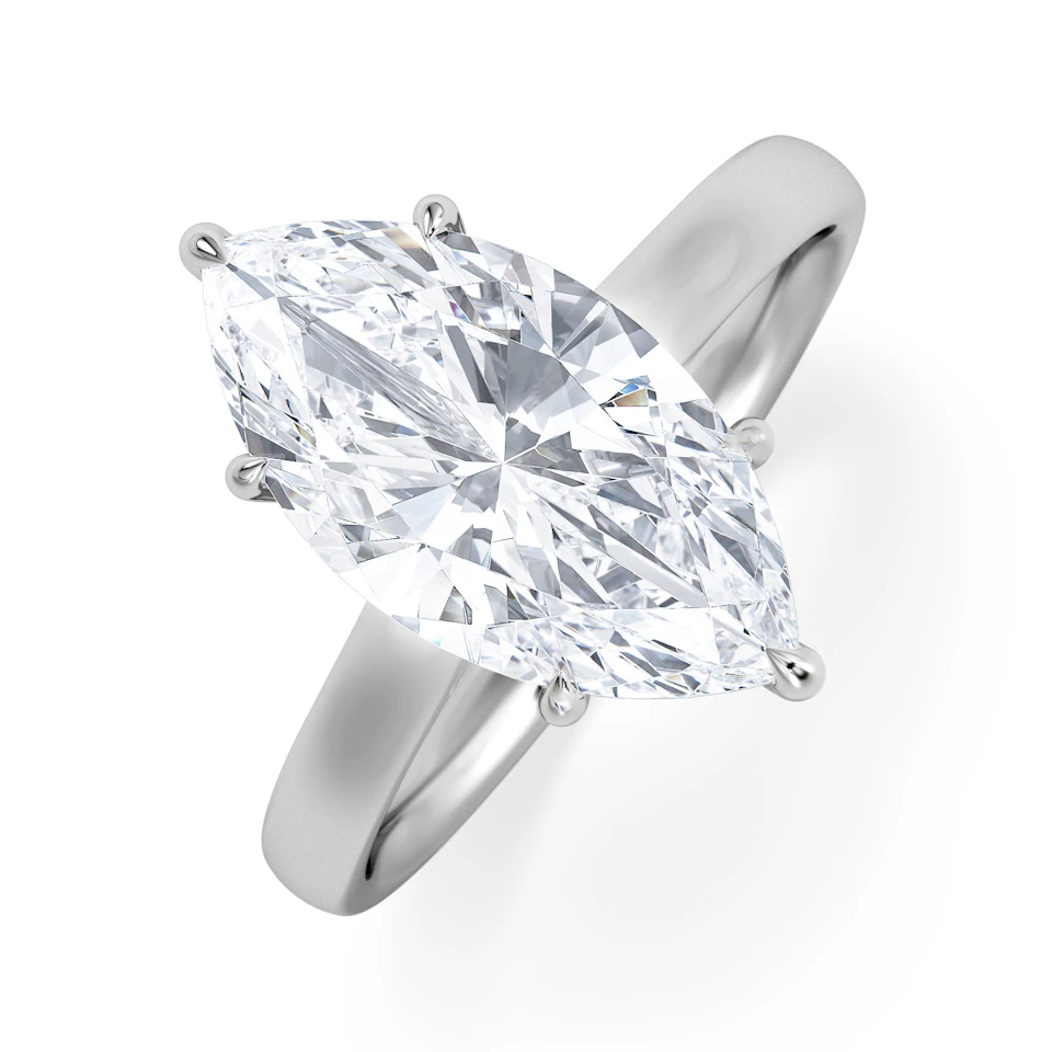 Amora Marquise 3.00ct Lab Diamond Engagement Ring G/VS Set in 18K White Gold