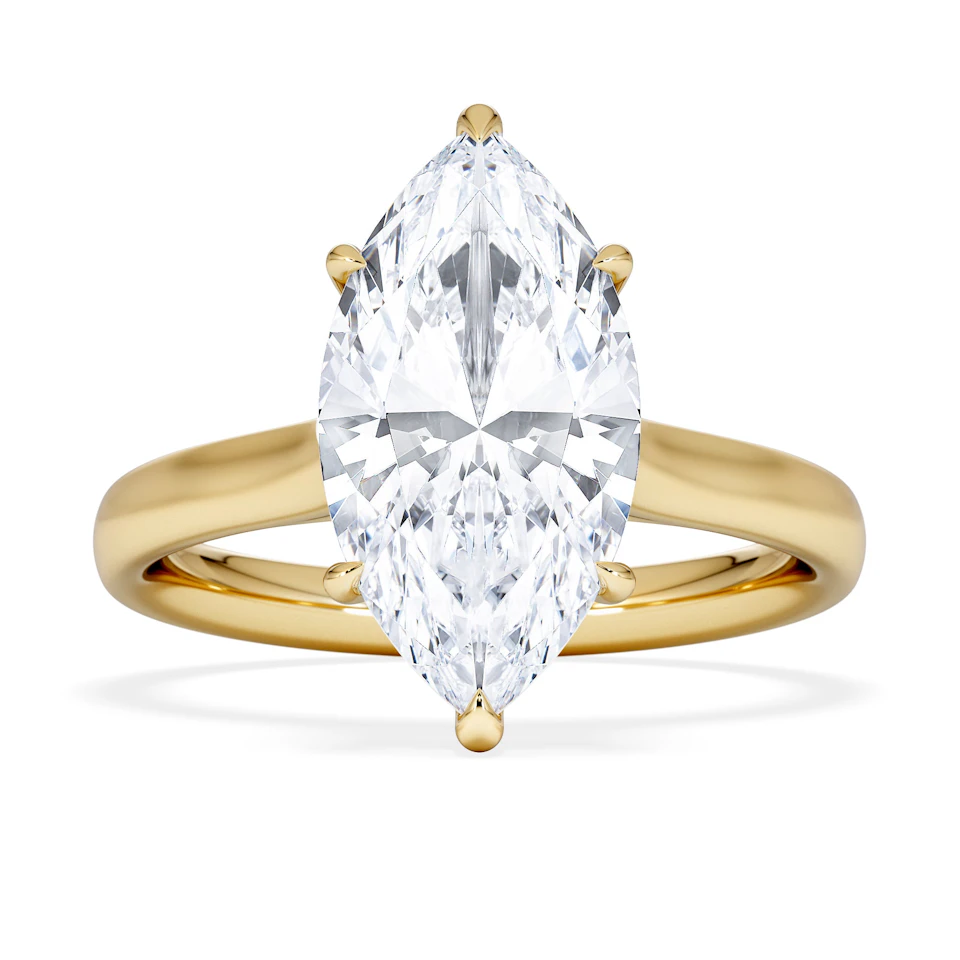 Amora Marquise 3.00ct Lab Diamond Engagement Ring G/VS Set in 18K Gold