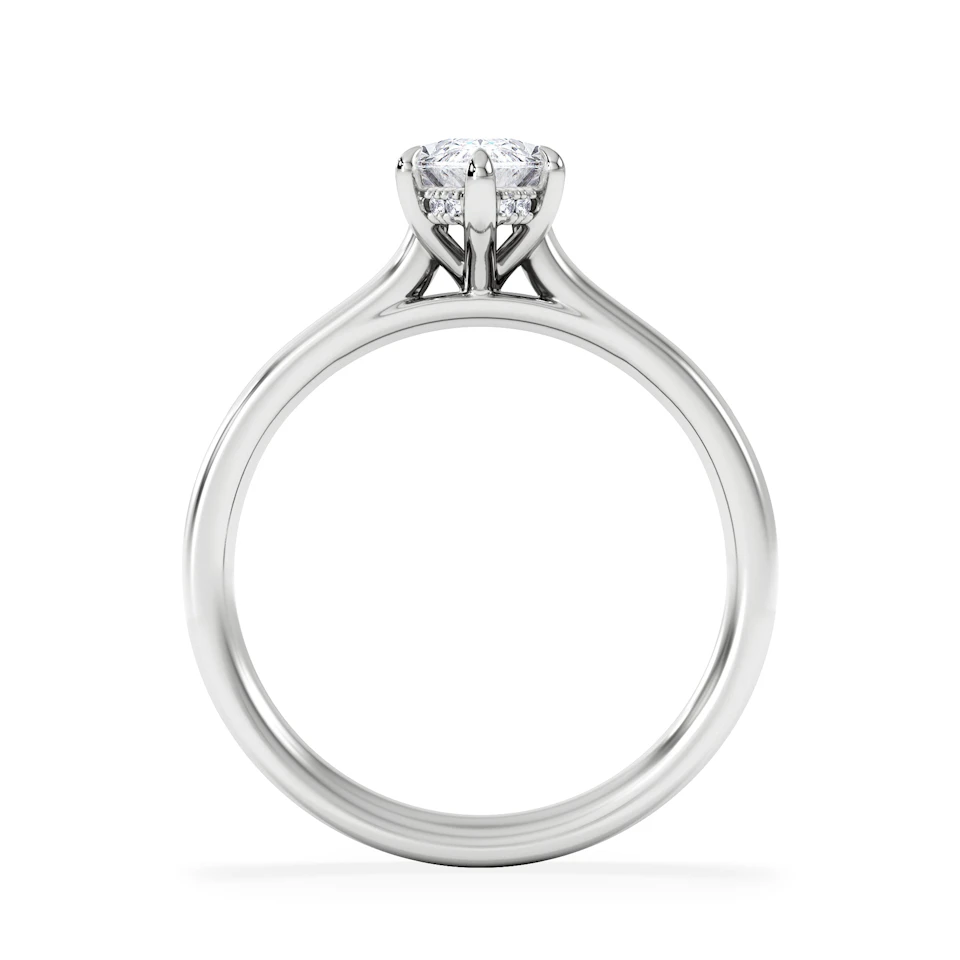 Amora Marquise 1.07ct Hidden Halo Lab Diamond Engagement Ring F/VS Set in Platinum