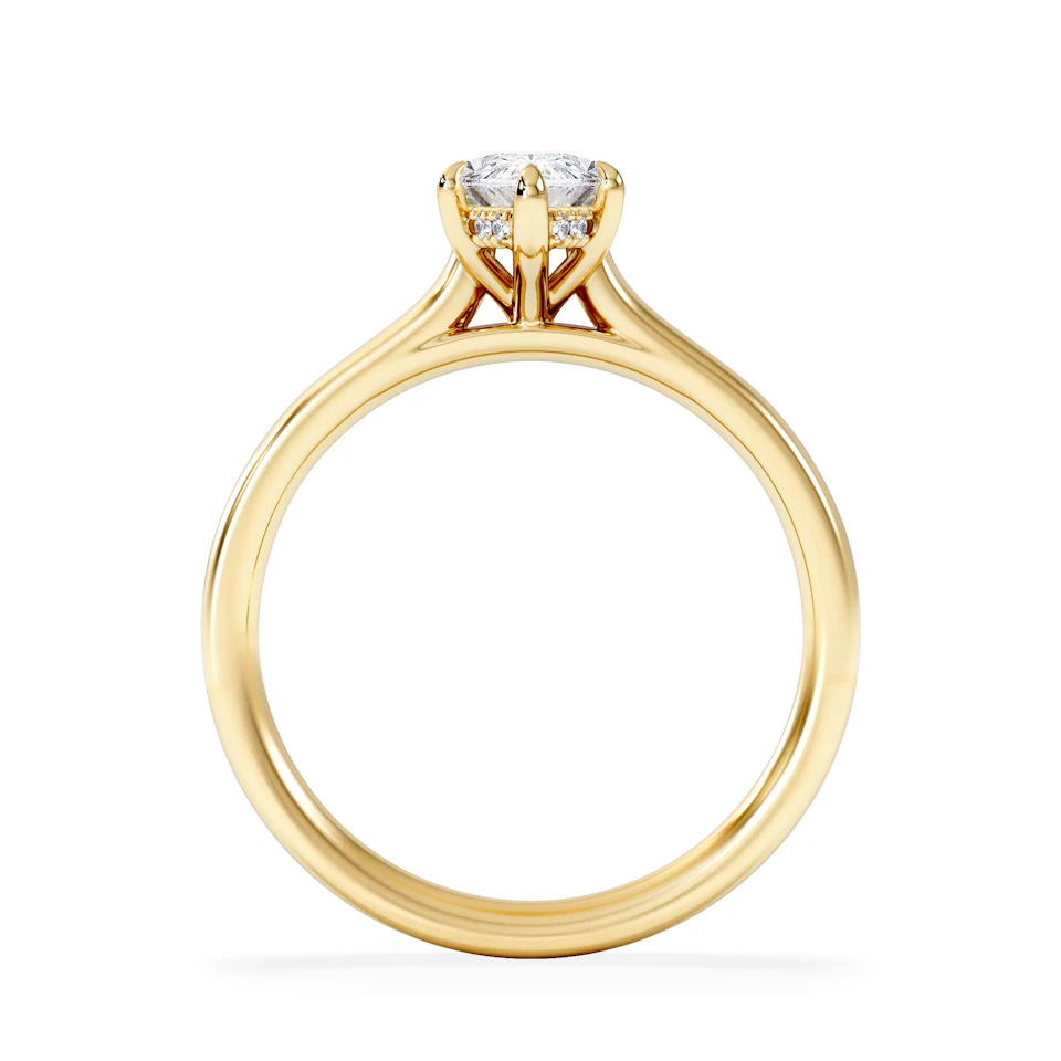 Amora Marquise 1.07ct Hidden Halo Lab Diamond Engagement Ring F/VS Set in 18K Gold