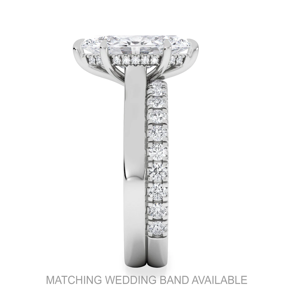 Amora Marquise 2.09ct Hidden Halo Lab Diamond Engagement Ring F/VS Set in Platinum