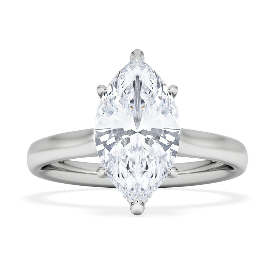 Amora Marquise 2.09ct Hidden Halo Lab Diamond Engagement Ring F/VS Set in Platinum