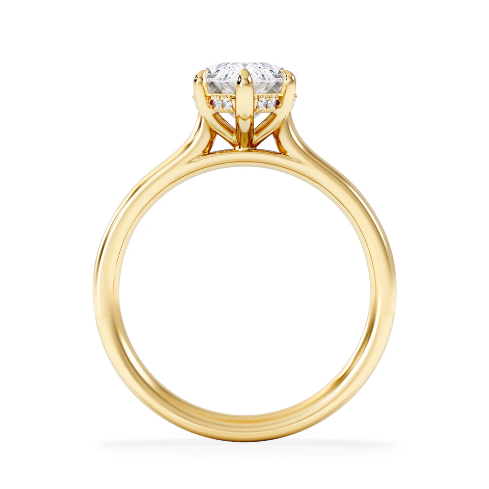 Amora Marquise 2.09ct Hidden Halo Lab Diamond Engagement Ring F/VS Set in 18K Gold
