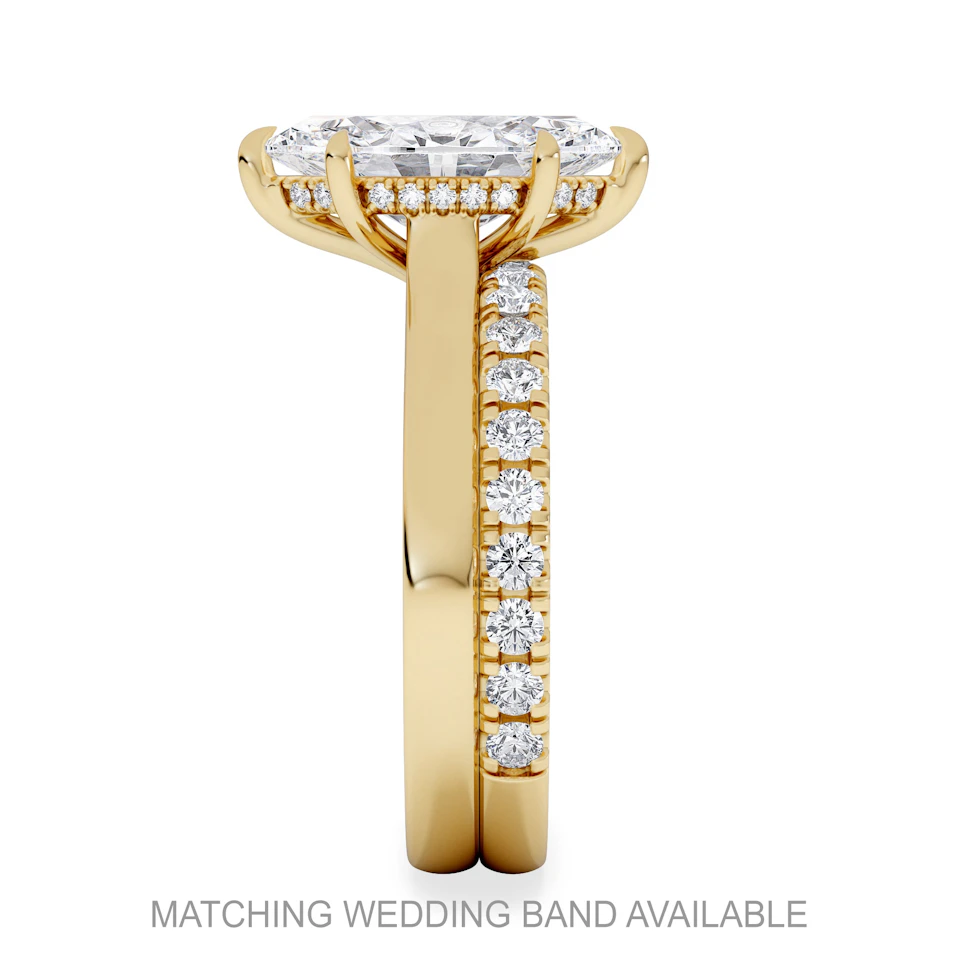 Amora Marquise 2.09ct Hidden Halo Lab Diamond Engagement Ring F/VS Set in 18K Gold