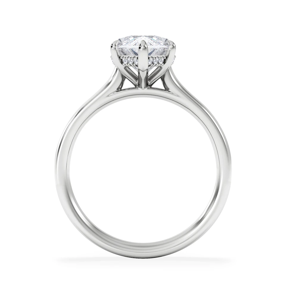 Amora Marquise 3.11ct Hidden Halo Lab Diamond Engagement Ring G/VS Set in 18K White Gold