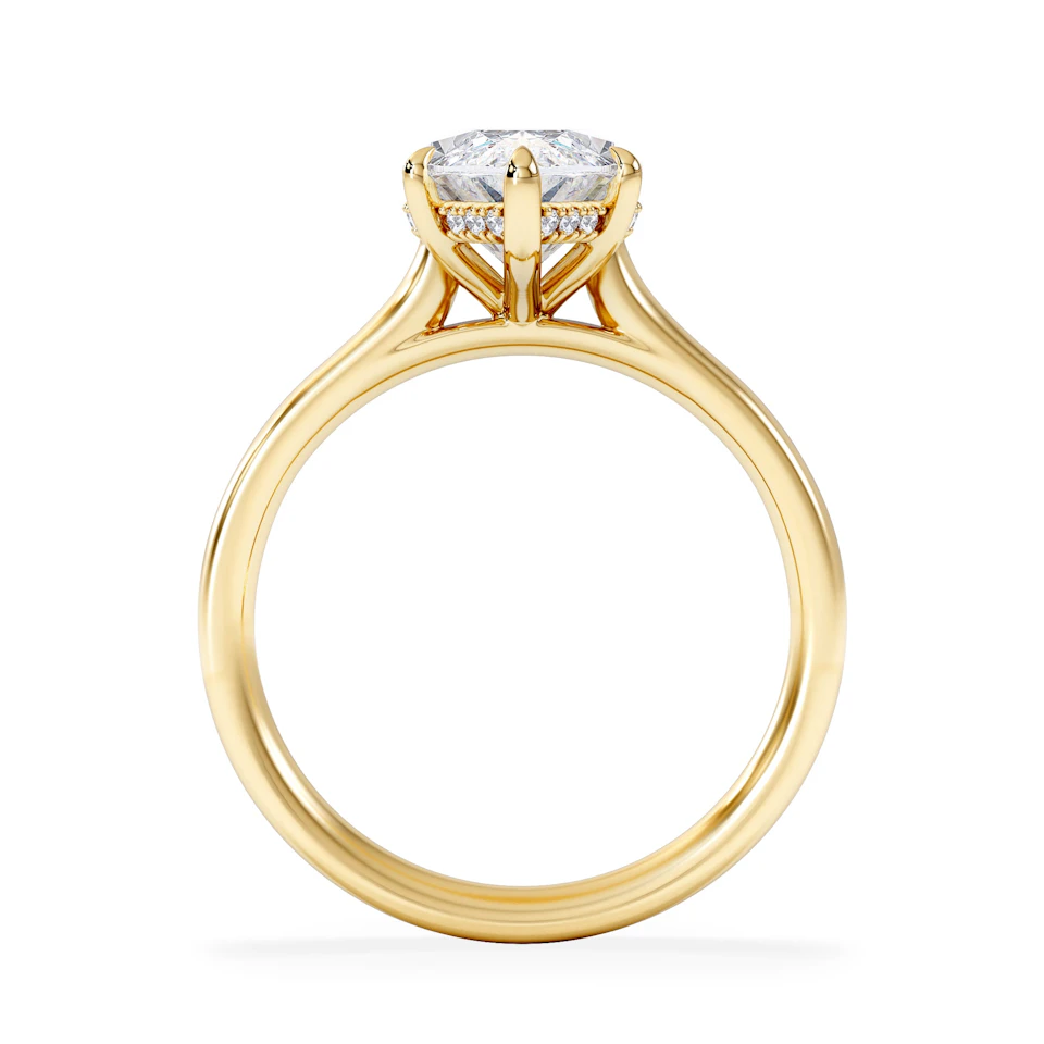 Amora Marquise 3.11ct Hidden Halo Lab Diamond Engagement Ring G/VS Set in 18K Gold