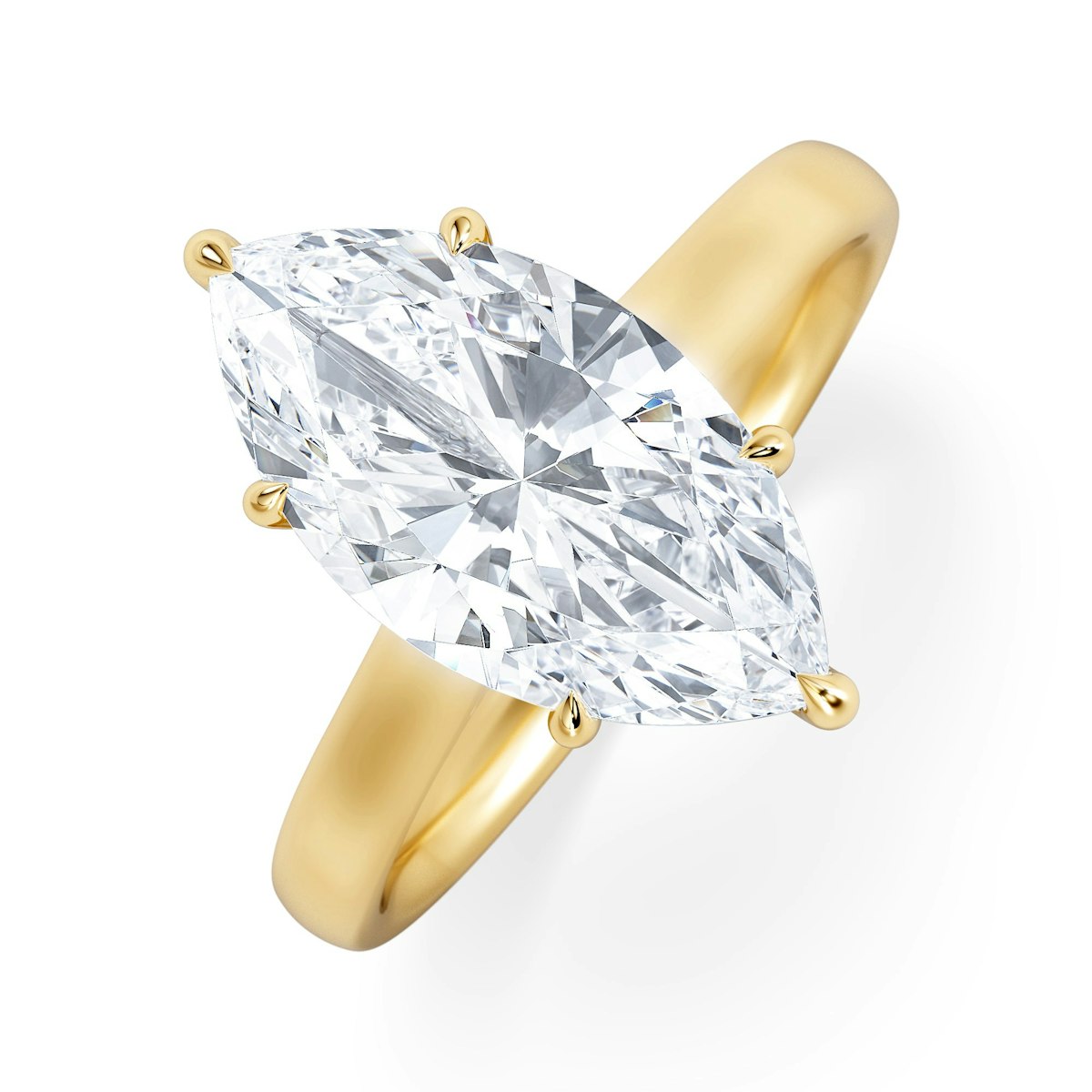 Amora Marquise 3.11ct Hidden Halo Lab Diamond Engagement Ring G/VS Set in 18K Gold