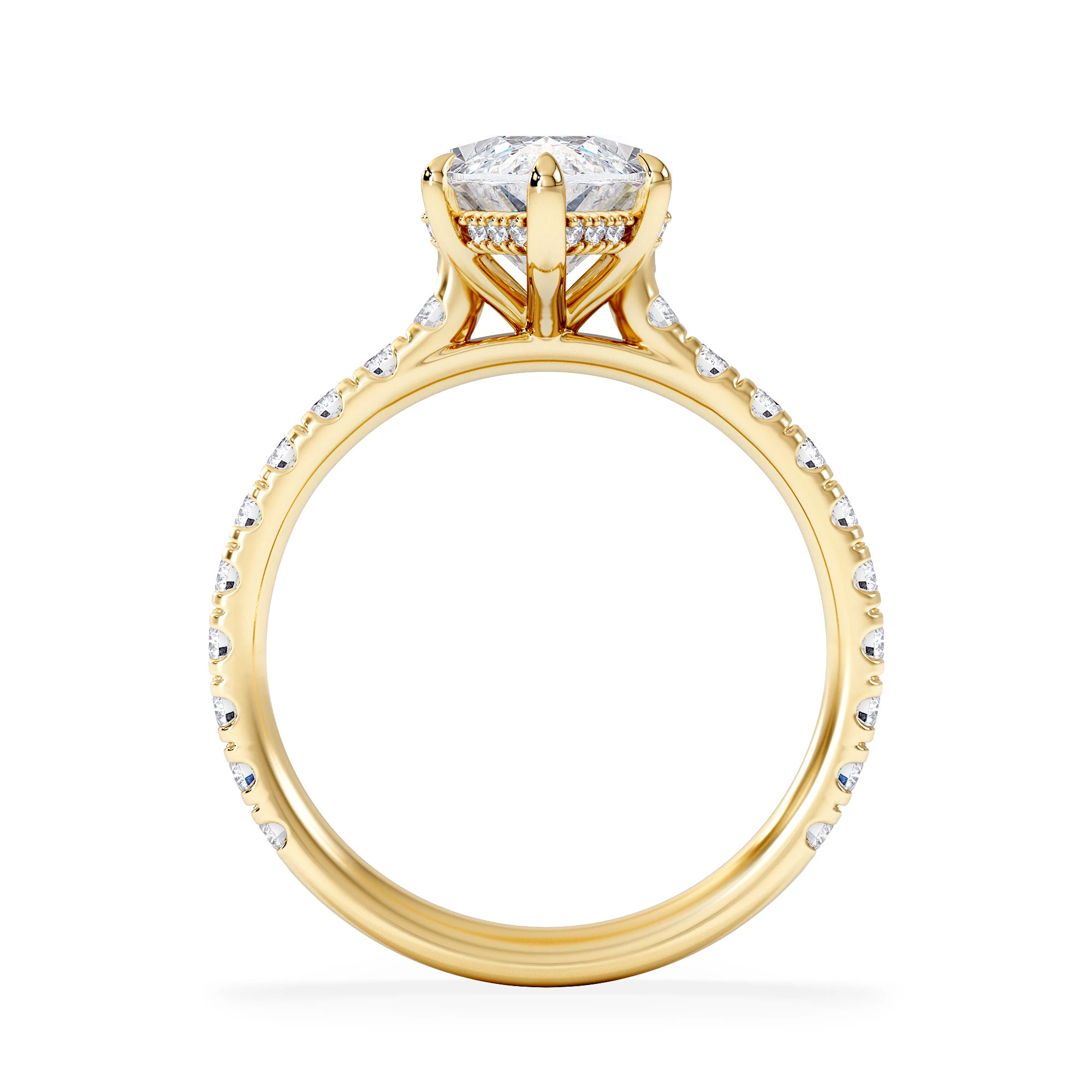 Amora Marquise 3.36ct Hidden Halo Lab Diamond Engagement Ring With Hidden Halo Set in 18K Gold