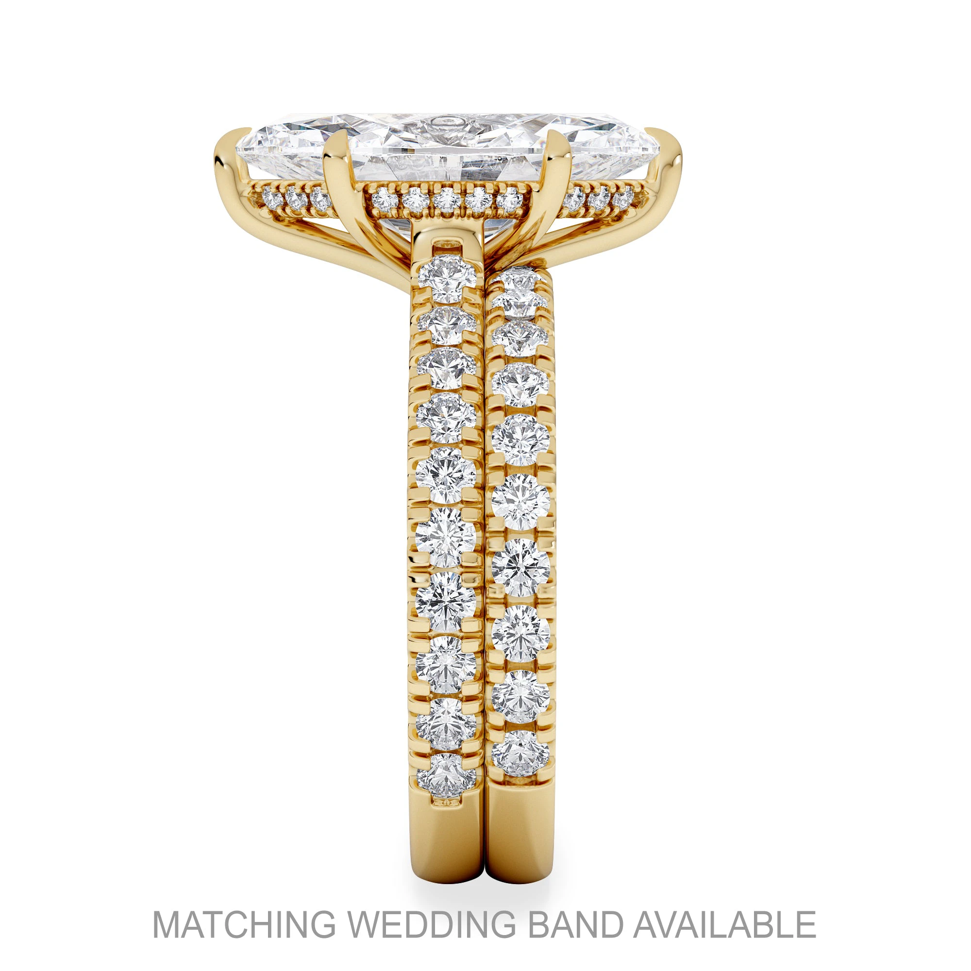 Amora Marquise 3.36ct Hidden Halo Lab Diamond Engagement Ring With Hidden Halo Set in 18K Gold