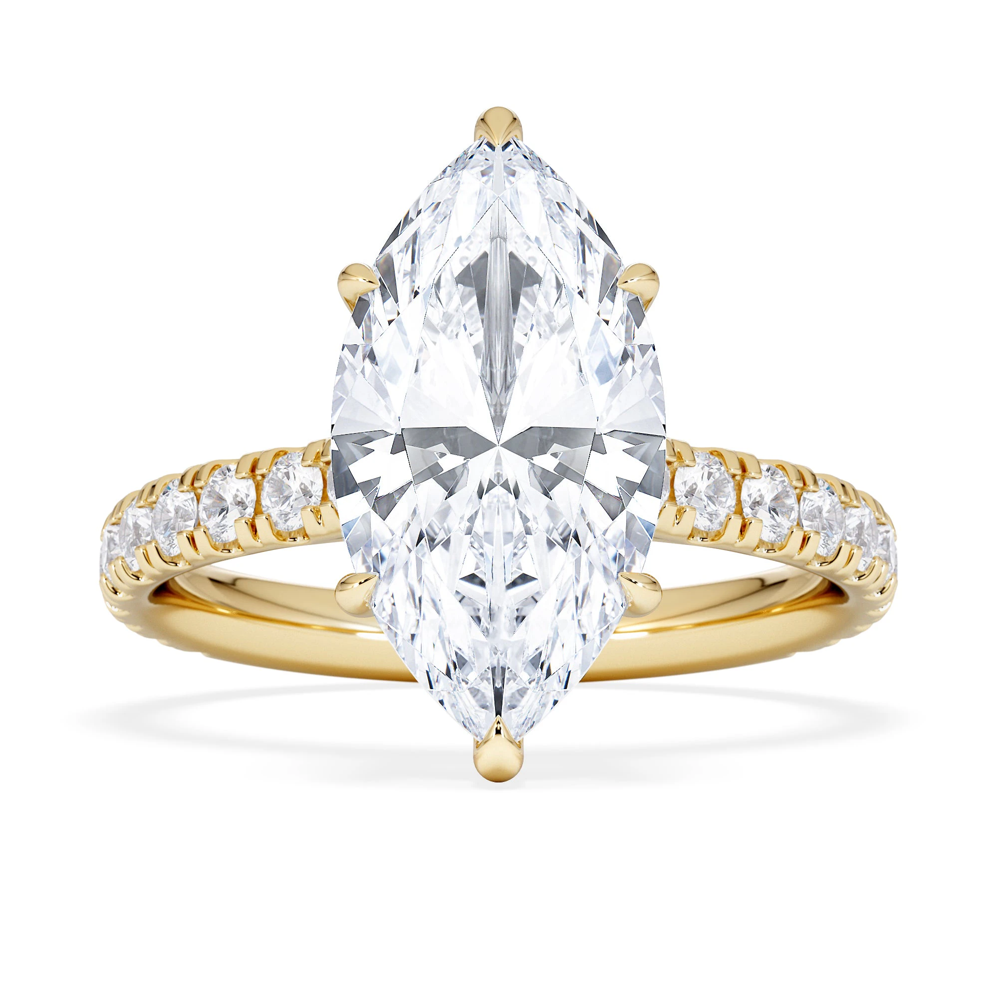 Amora Marquise 3.36ct Hidden Halo Lab Diamond Engagement Ring With Hidden Halo Set in 18K Gold