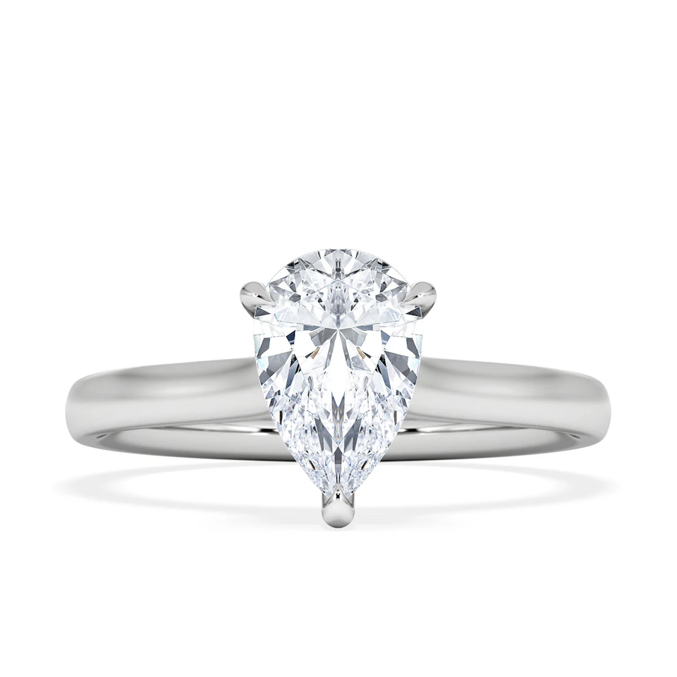 Amora Pear 1.00ct Lab Diamond Engagement Ring F/VS Set in Platinum