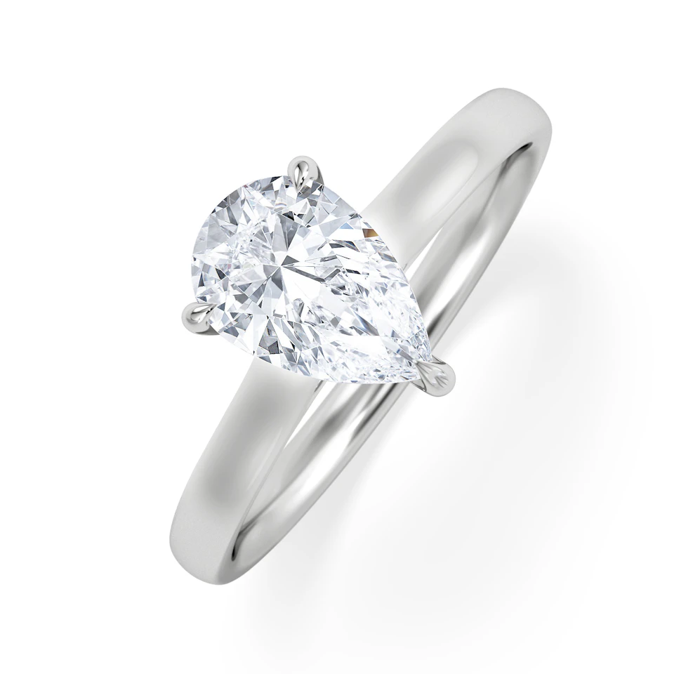 Amora Pear 1.00ct Lab Diamond Engagement Ring F/VS Set in Platinum