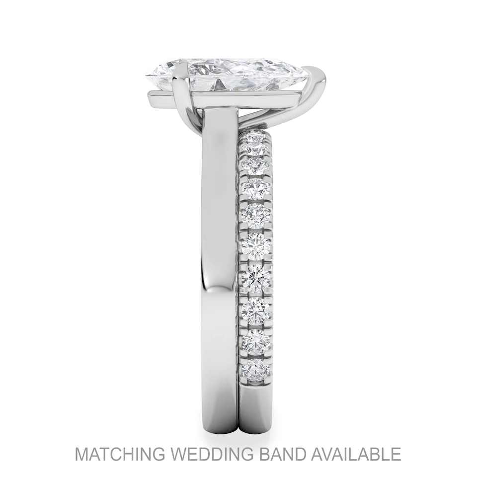Amora Pear 2.00ct Lab Diamond Engagement Ring F/VS Set in 18K White Gold