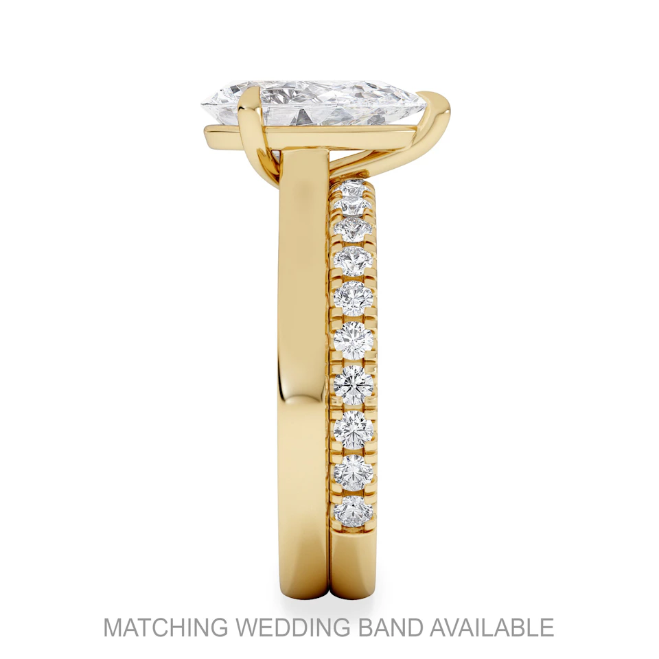 Amora Pear 2.00ct Lab Diamond Engagement Ring F/VS Set in 18K Gold