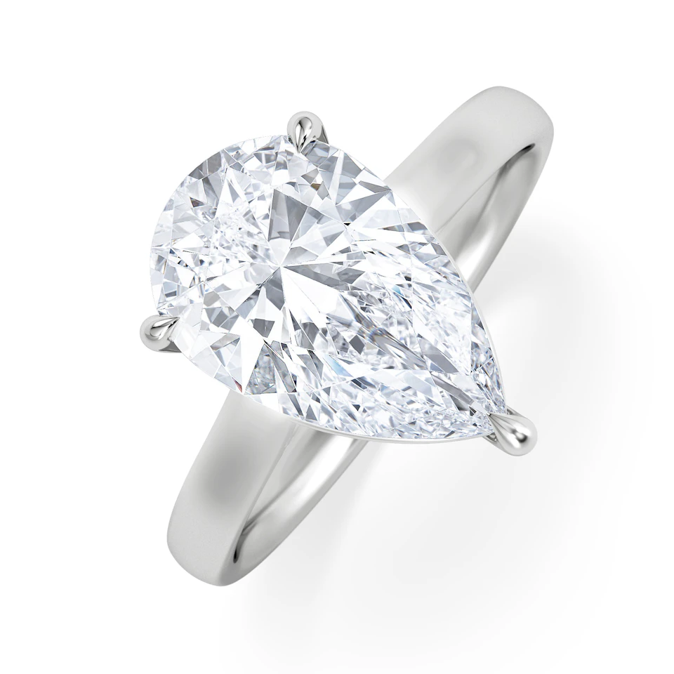 Amora Pear 3.00ct Lab Diamond Engagement Ring G/VS Set in Platinum