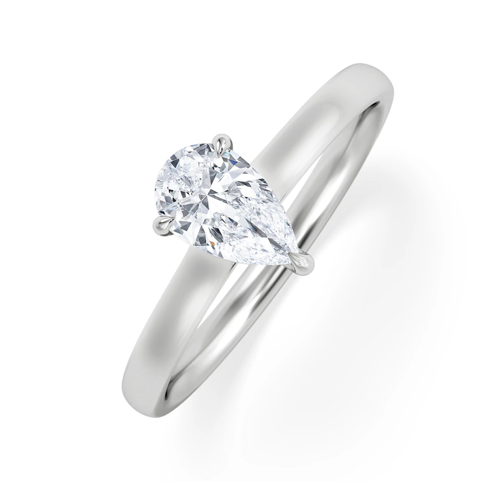 Amora Pear 0.50ct Lab Diamond Engagement Ring F/VS Set in 18K White Gold