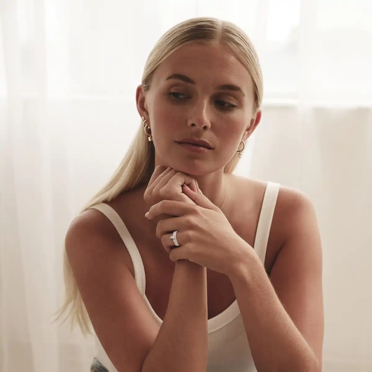 Amora Pear 0.50ct Lab Diamond Engagement Ring F/VS Set in 18K White Gold