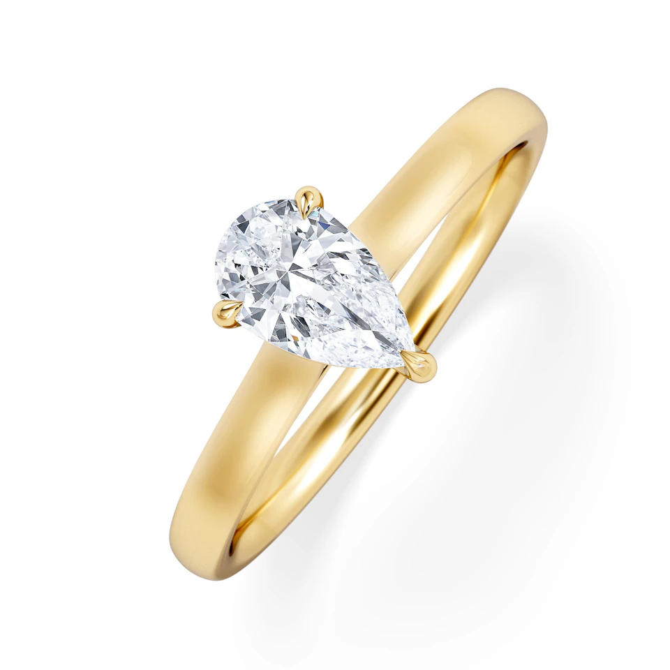 Amora Pear 0.50ct Lab Diamond Engagement Ring F/VS Set in 18K Gold