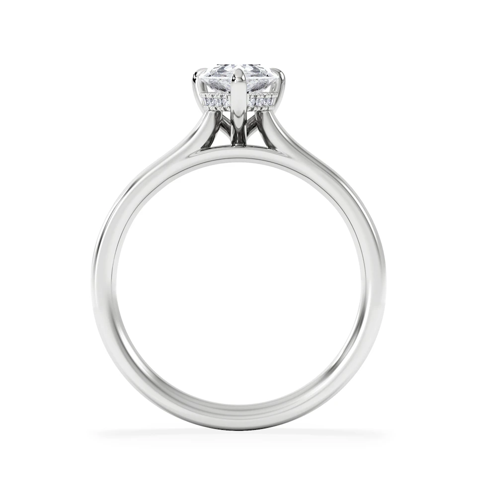 Amora Pear 1.07ct Hidden Halo Lab Diamond Engagement Ring F/VS Set in Platinum