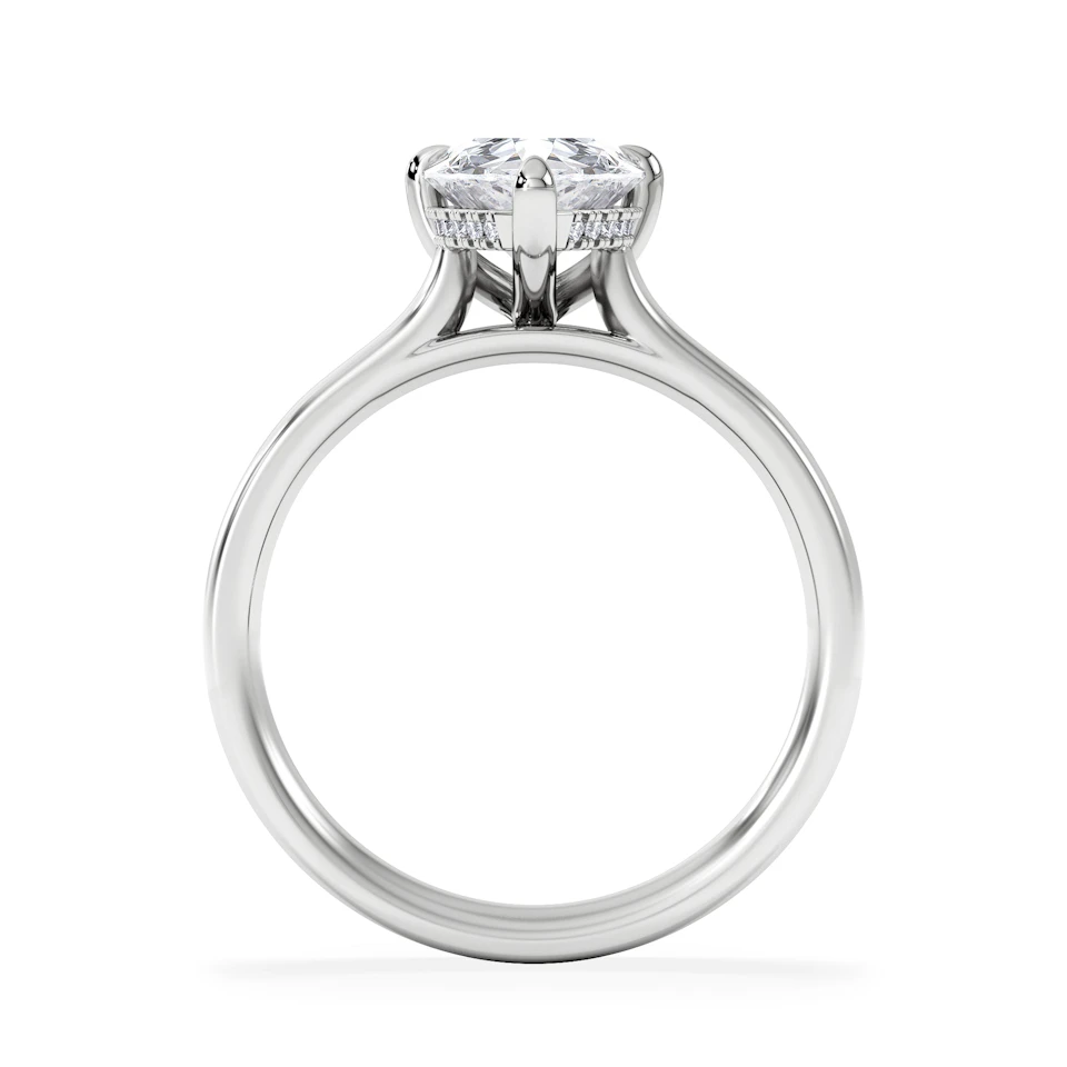 Amora Pear 2.09ct Hidden Halo Lab Diamond Engagement Ring F/VS Set in Platinum