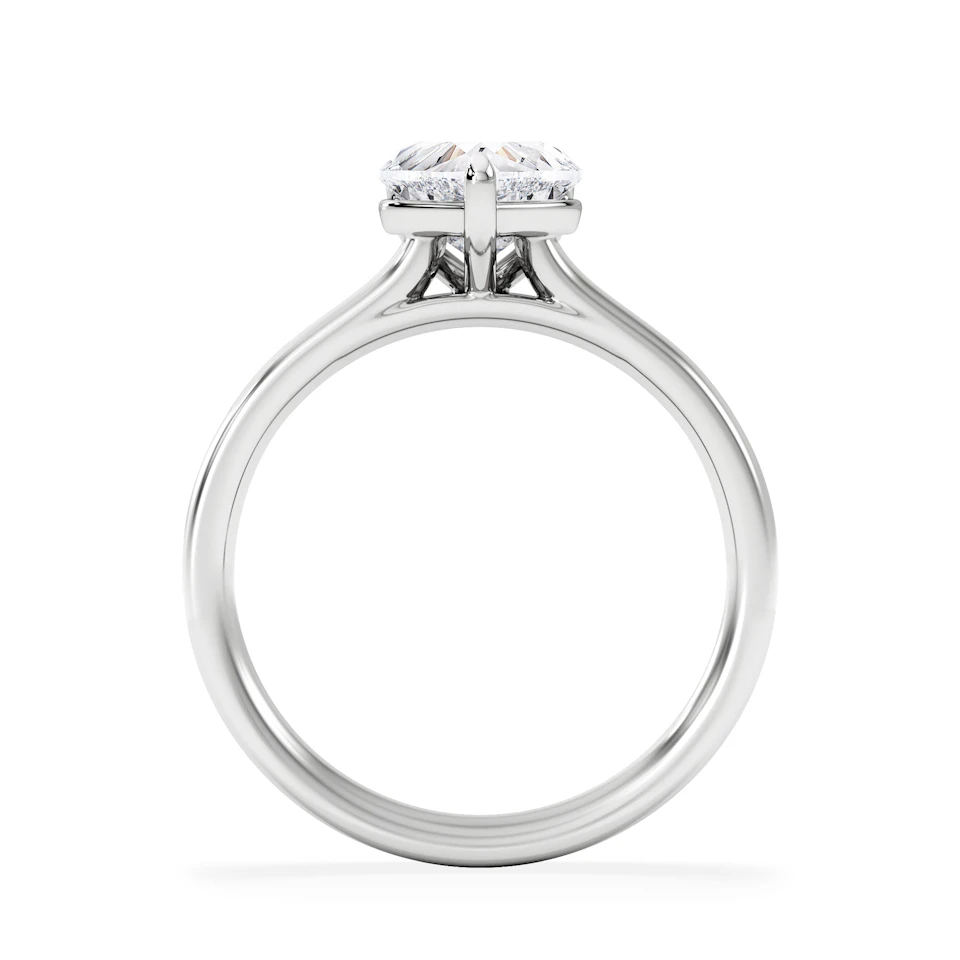 Amora Heart 1.00ct Lab Diamond Engagement Ring F/VS Set in Platinum
