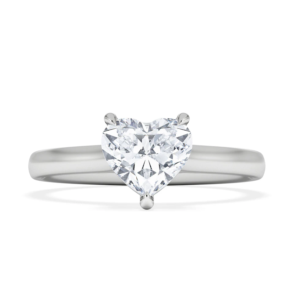 Amora Heart 1.00ct Lab Diamond Engagement Ring F/VS Set in Platinum