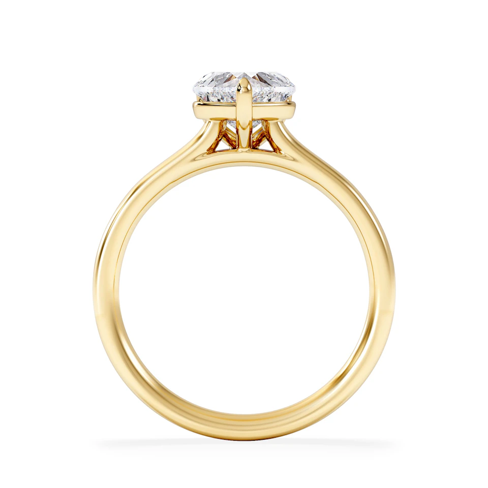 Amora Heart 1.00ct Lab Diamond Engagement Ring F/VS Set in 18K Gold