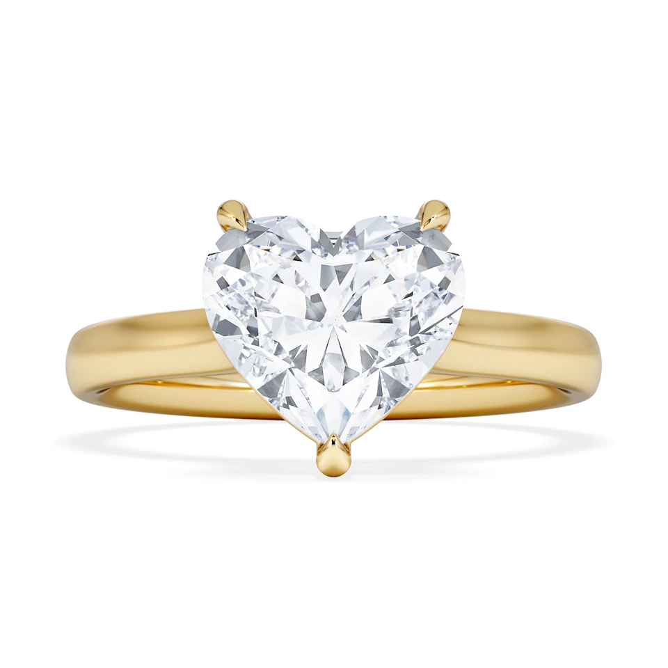 Amora Heart 2.00ct Lab Diamond Engagement Ring F/VS Set in 18K Gold