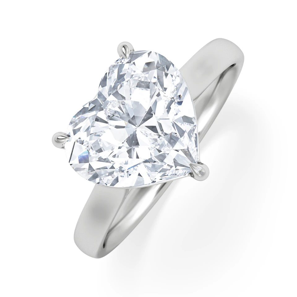 Amora Heart 3.00ct Lab Diamond Engagement Ring G/VS Set in Platinum