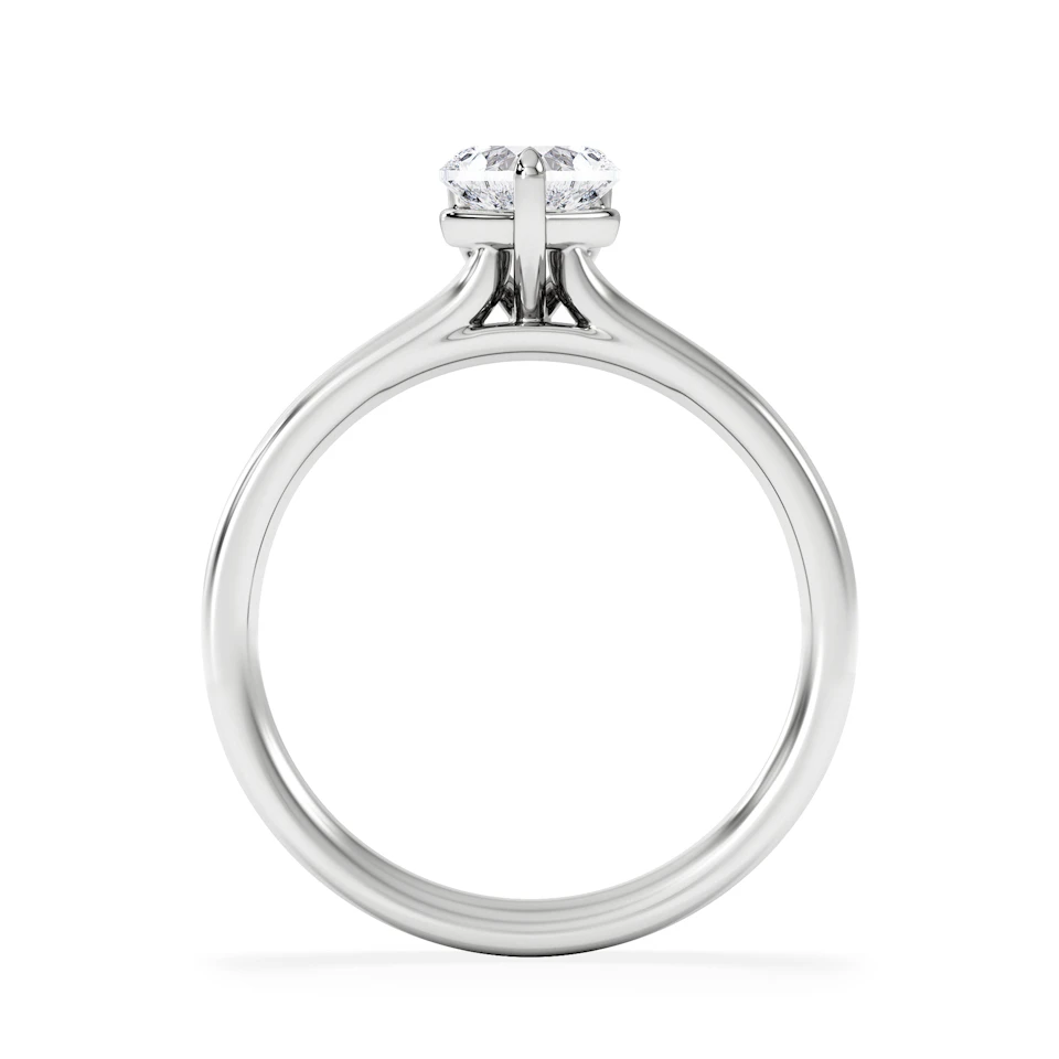 Amora Heart 0.50ct Lab Diamond Engagement Ring F/VS Set in Platinum