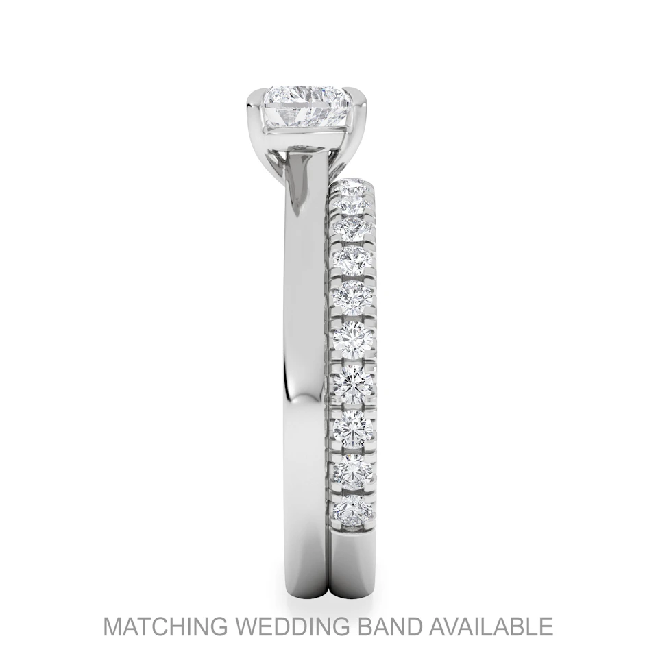 Amora Heart 0.50ct Lab Diamond Engagement Ring F/VS Set in Platinum