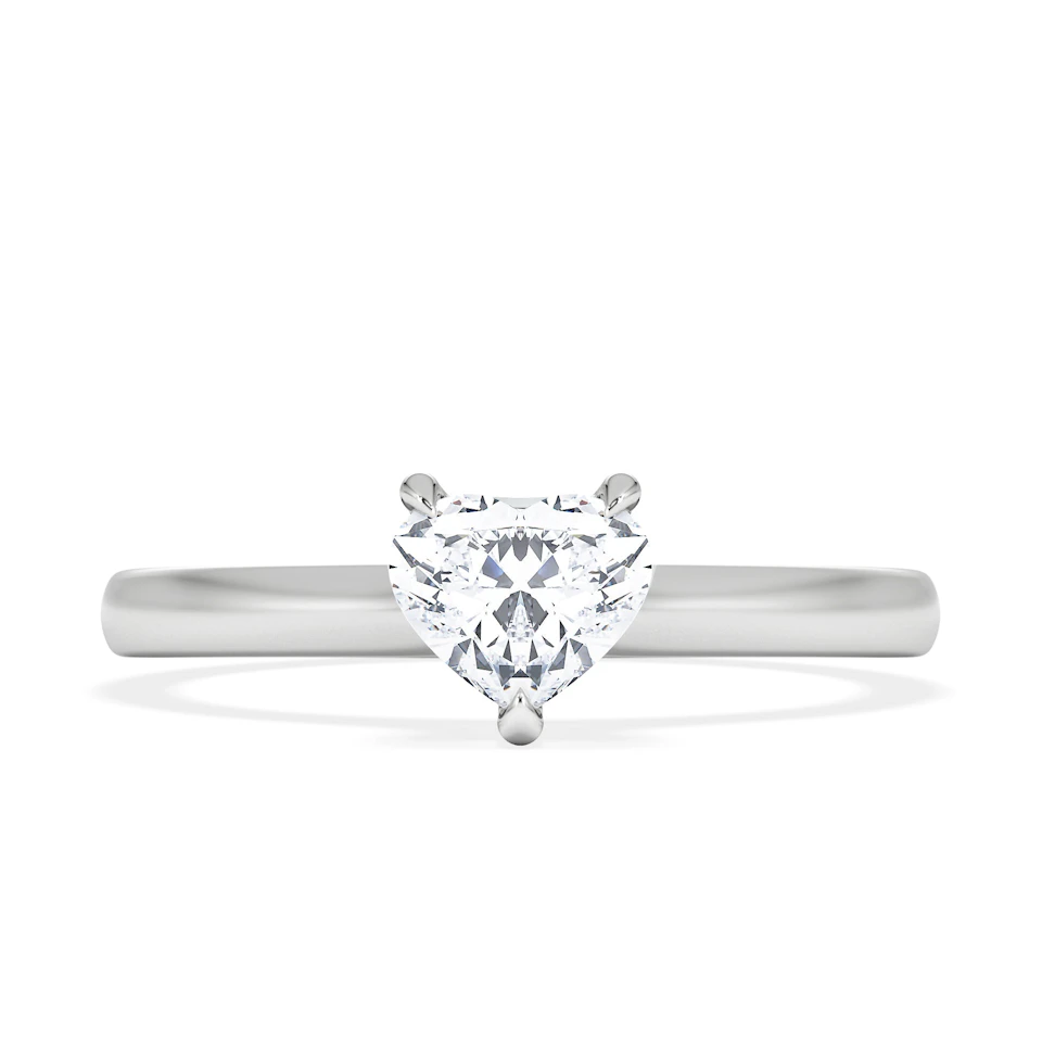 Amora Heart 0.50ct Lab Diamond Engagement Ring F/VS Set in Platinum