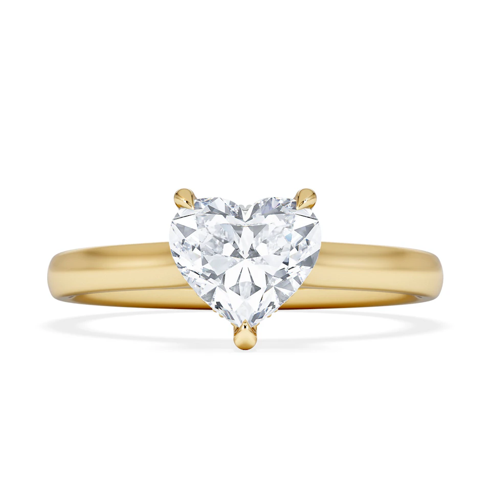 Amora Heart 1.07ct Hidden Halo Lab Diamond Engagement Ring F/VS Set in 18K Gold