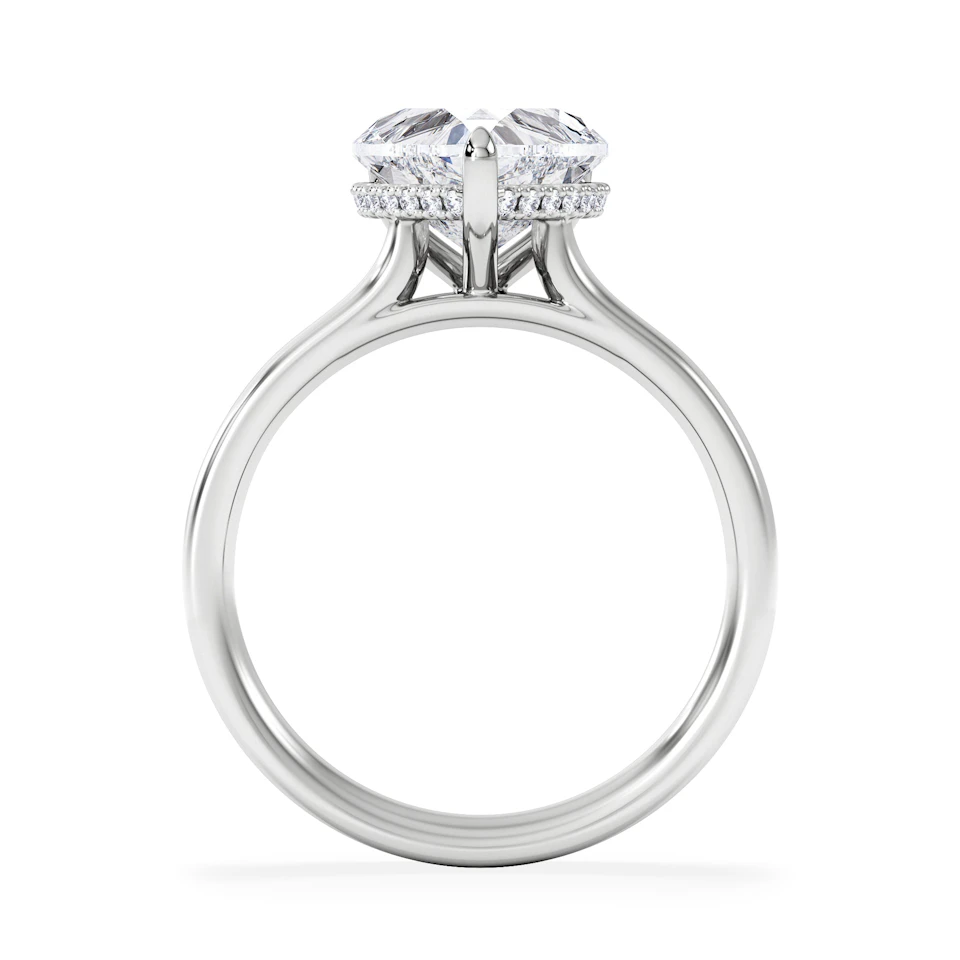 Amora Heart 2.09ct Hidden Halo Lab Diamond Engagement Ring F/VS Set in Platinum