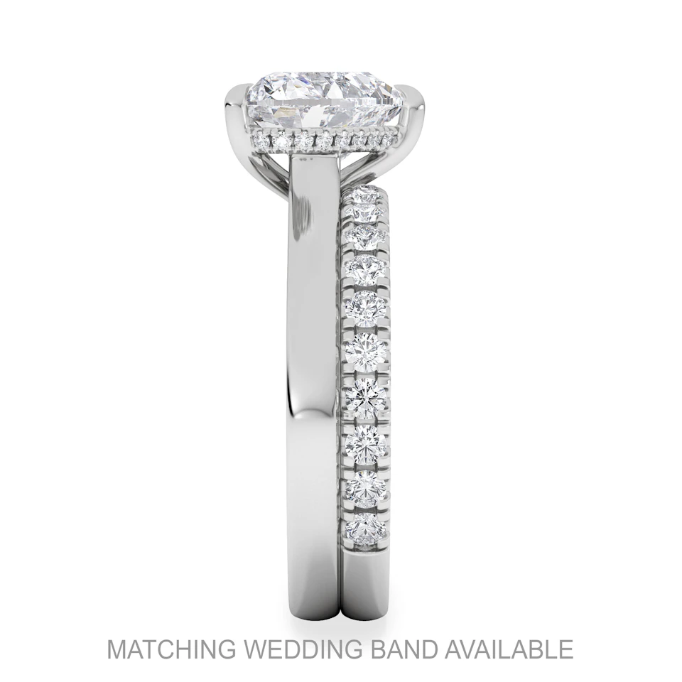 Amora Heart 2.09ct Hidden Halo Lab Diamond Engagement Ring F/VS Set in Platinum