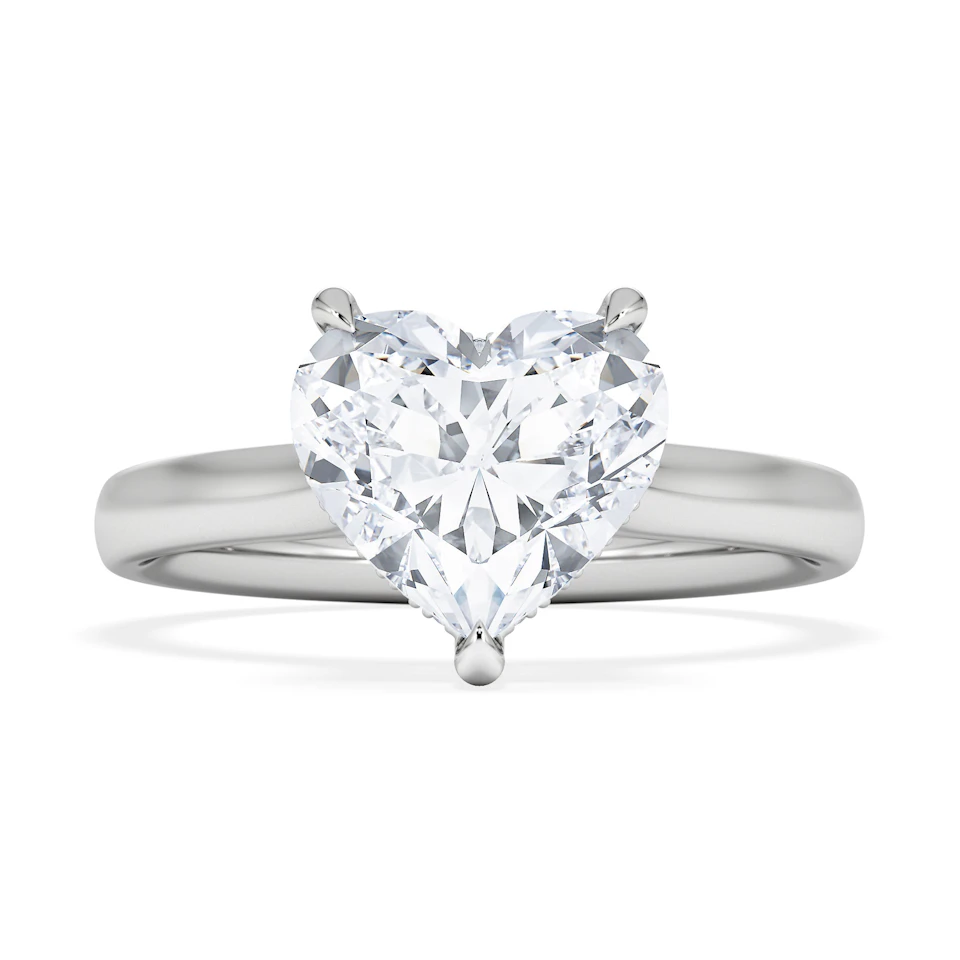 Amora Heart 2.09ct Hidden Halo Lab Diamond Engagement Ring F/VS Set in Platinum