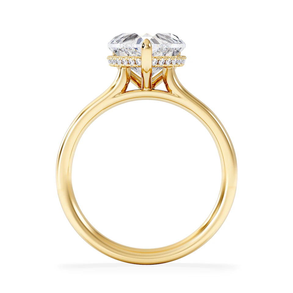 Amora Heart 2.09ct Hidden Halo Lab Diamond Engagement Ring F/VS Set in 18K Gold
