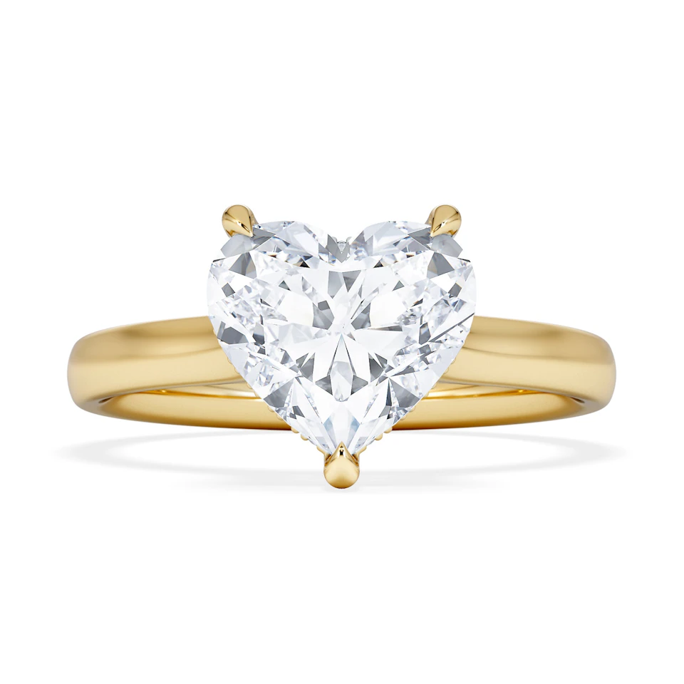 Amora Heart 2.09ct Hidden Halo Lab Diamond Engagement Ring F/VS Set in 18K Gold