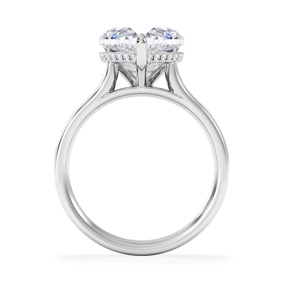 Amora Heart 3.11ct Hidden Halo Lab Diamond Engagement Ring G/VS Set in 18K White Gold