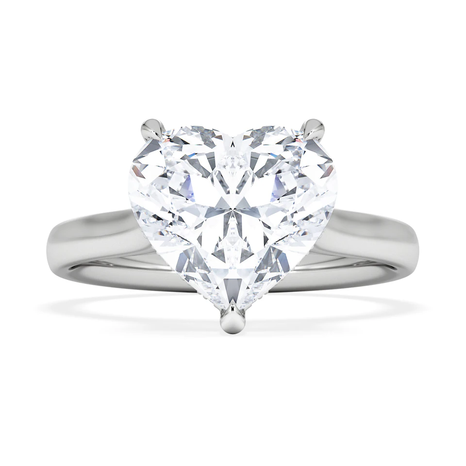 Amora Heart 3.11ct Hidden Halo Lab Diamond Engagement Ring G/VS Set in Platinum