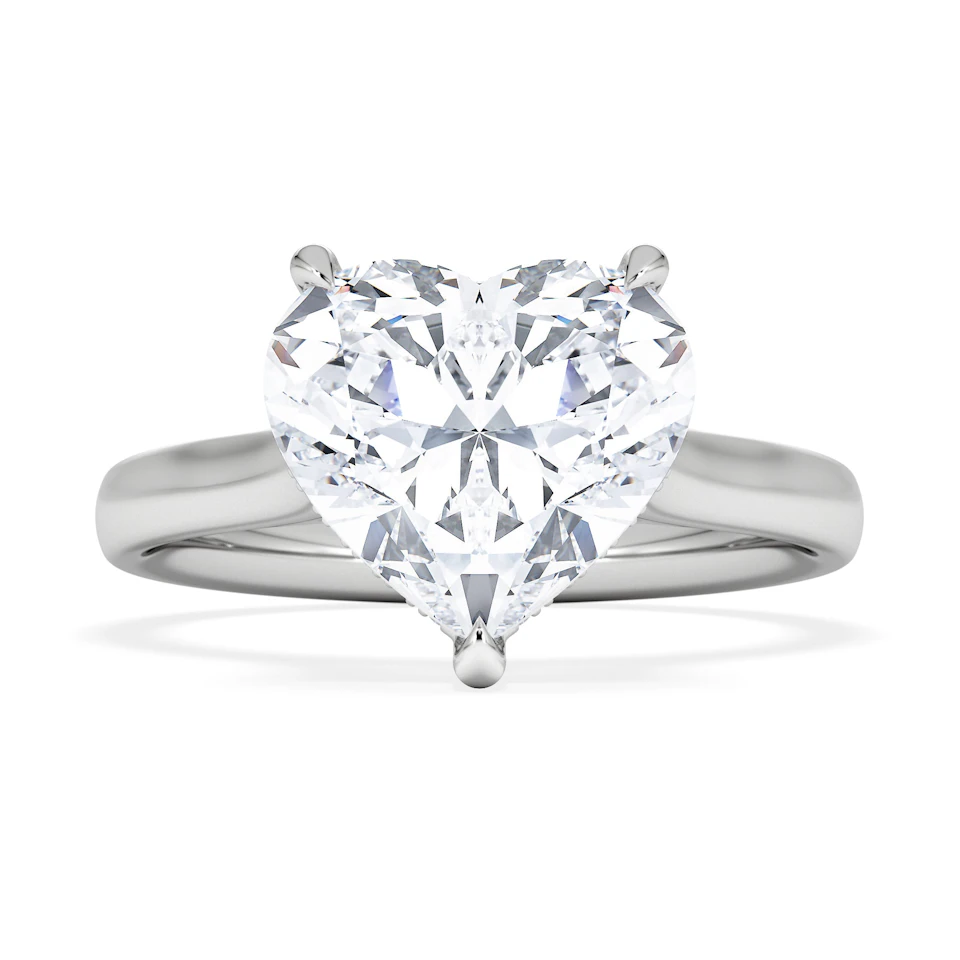 Amora Heart 3.11ct Hidden Halo Lab Diamond Engagement Ring G/VS Set in 18K White Gold
