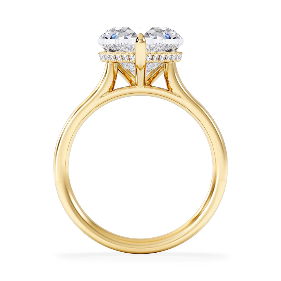 Amora Heart 3.11ct Hidden Halo Lab Diamond Engagement Ring G/VS Set in 18K Gold