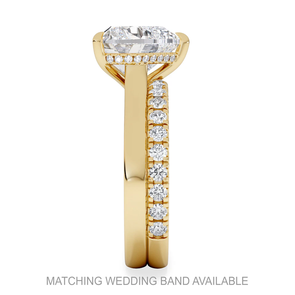 Amora Heart 3.11ct Hidden Halo Lab Diamond Engagement Ring G/VS Set in 18K Gold
