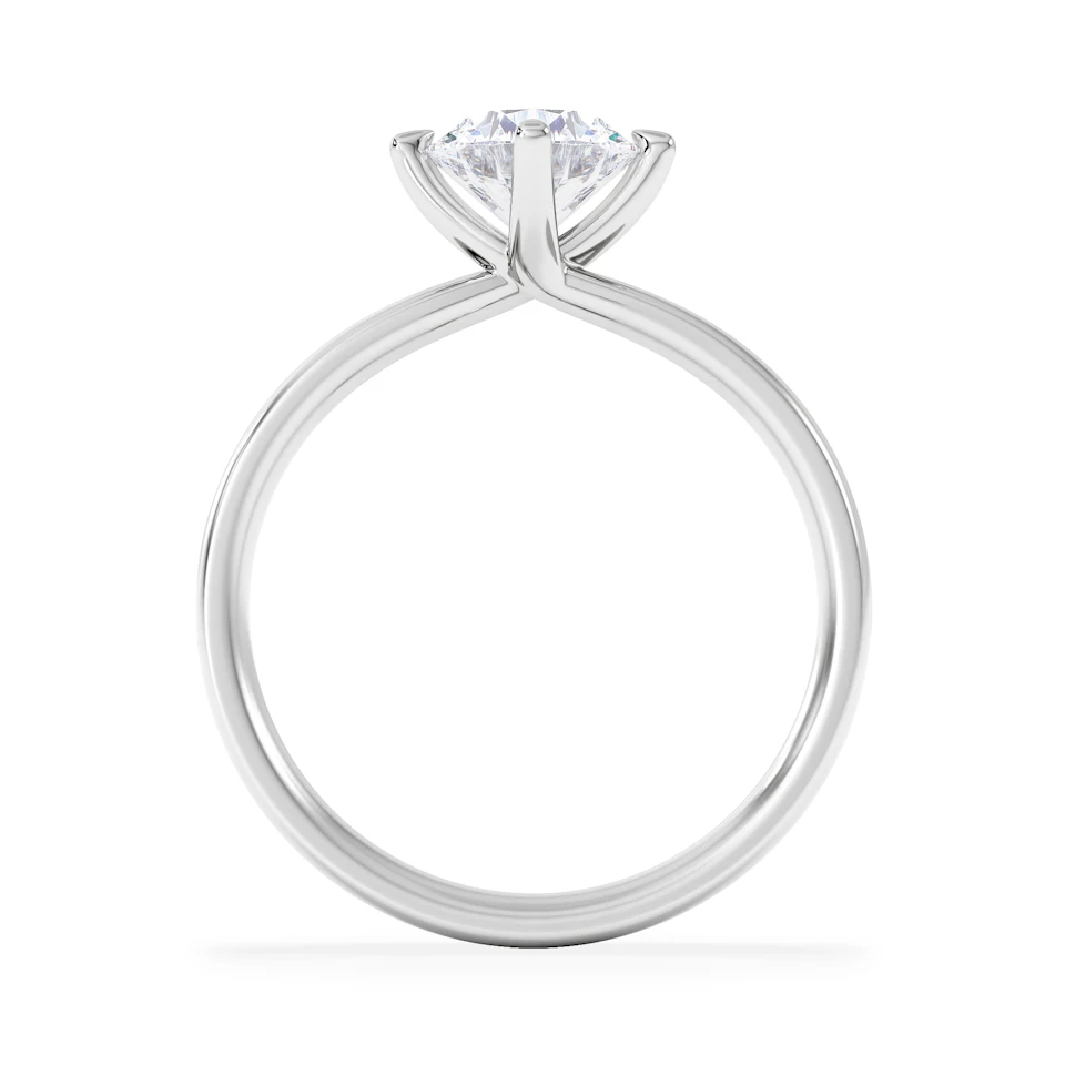 Origin Twist 1.00ct Round Cut Lab Diamond Solitaire Engagement Ring in 18K White Gold